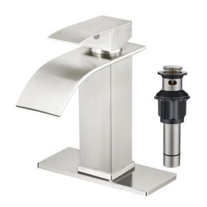 androme Single Handle Single Hole Bathroom Faucet wDrain Assembly Brushed Nickel