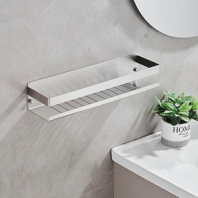 ACEHOOM 15.7" W x 3.2"Hx 3.9" D Stainless Steel Wall Mount Square Bathroom Shelf - Image 2