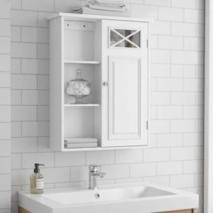 Teamson Home Johnston 20" W x 25" H x 7"D Bathroom Storage Wall Cabinet in White
