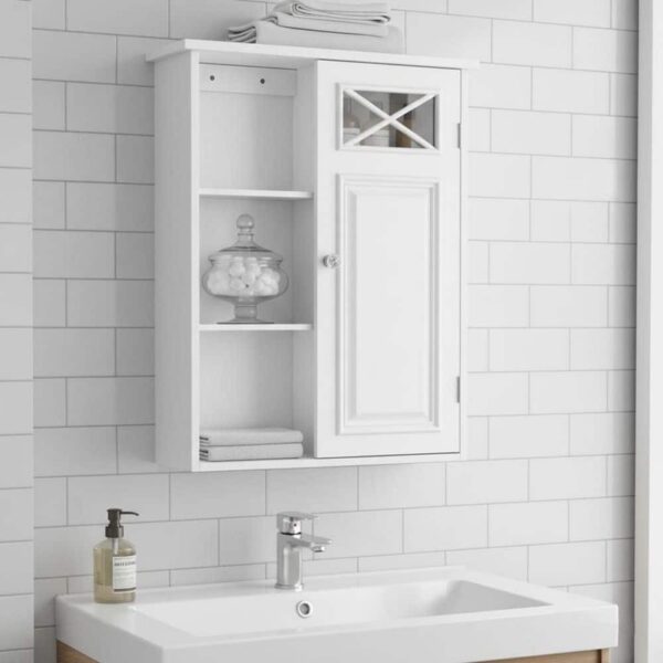 Teamson Home Johnston 20" W x 25" H x 7"D Bathroom Storage Wall Cabinet in White