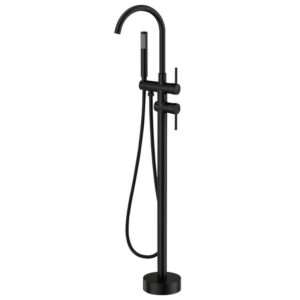 FORIOUS 2-Handle Claw Foot Tub Faucet with Hand Shower in Black
