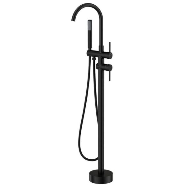 FORIOUS 2-Handle Claw Foot Tub Faucet with Hand Shower in Black