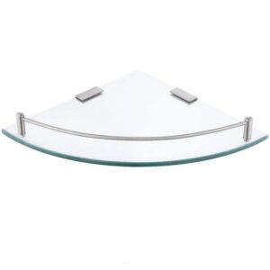 ACEHOOM 14" W x 10" D x 1.6" H Wall Mount Bathroom Corner Triangle Glass Shelf