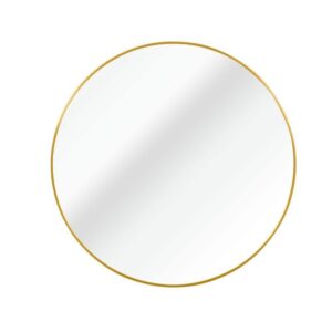 GQB 16 in. W x 16 in. H Round Wall Mounted Brushed Framed Bathroom Vanity Mirror