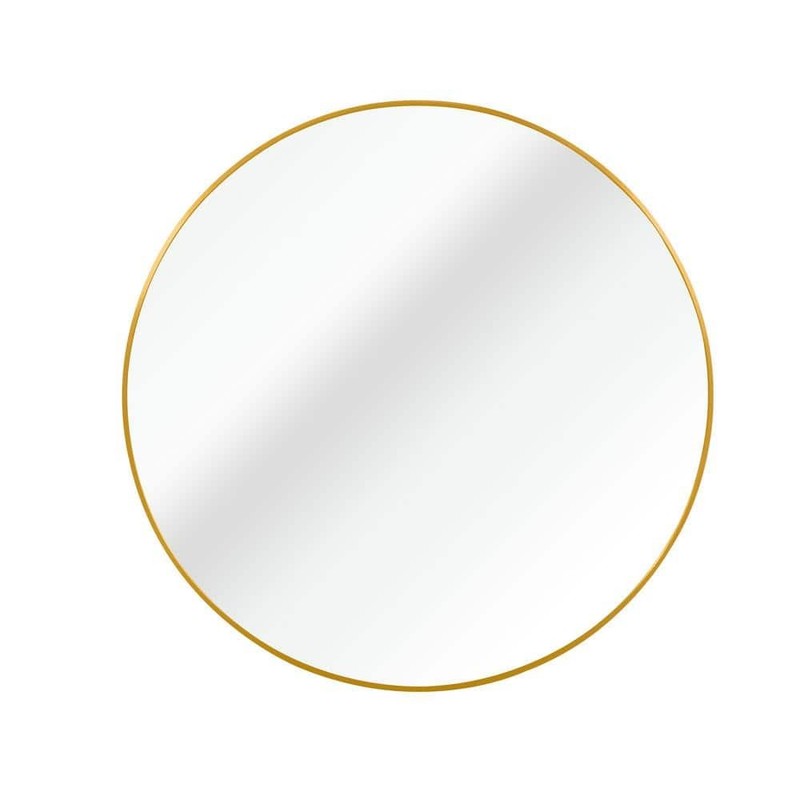 GQB 16 in. W x 16 in. H Round Wall Mounted Brushed Framed Bathroom Vanity Mirror