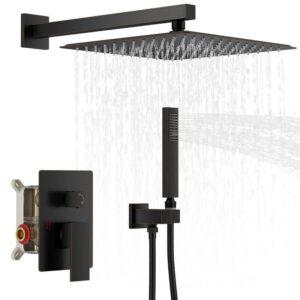 BWE Single Handle Shower Faucet 2 Spray Pressure Balance Oil Rubbed Bronze Valve