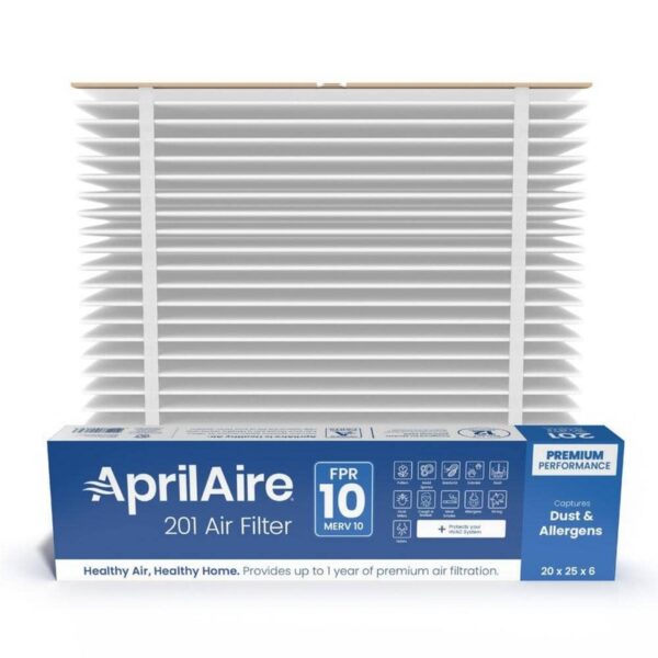 AprilAire 201 MERV 10 Pleated Air Filter 20x25x6 Whole House 1 Pack