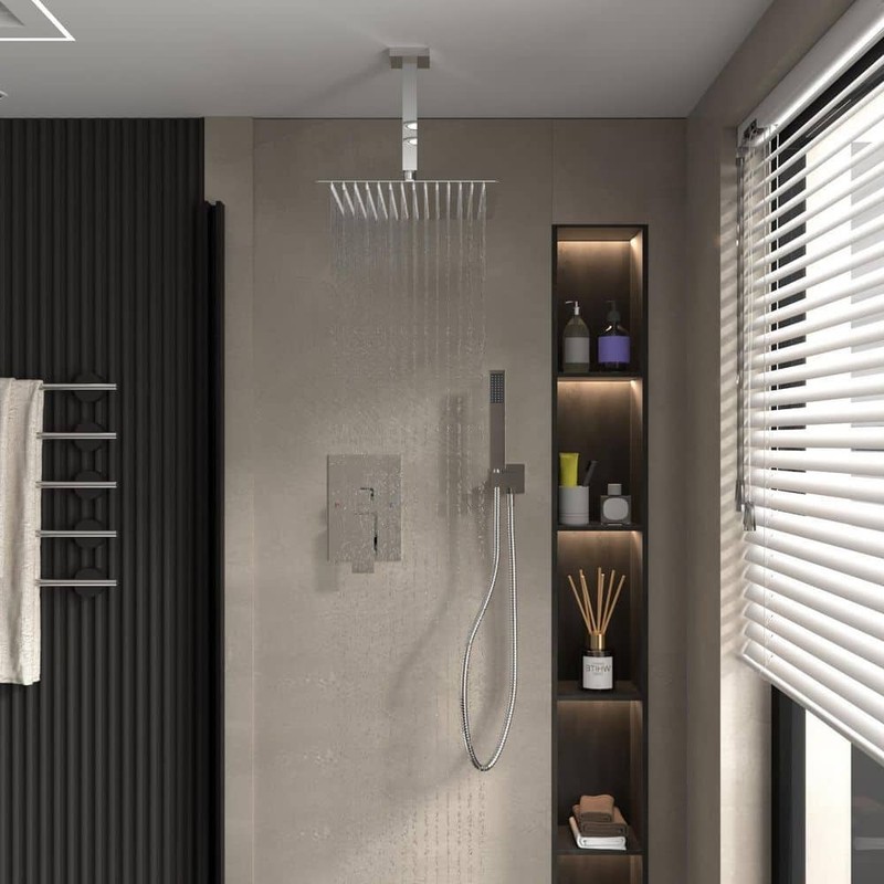 BWE Single-Handle 2-Spray Square High Pressure Shower Faucet - Image 2