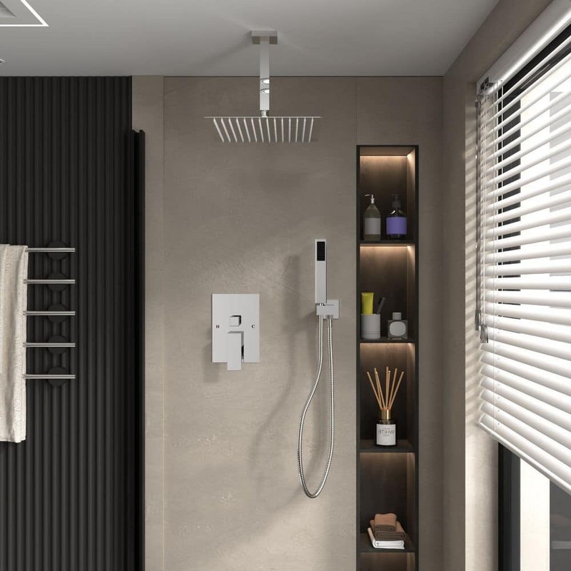 BWE Single-Handle 2-Spray Square High Pressure Shower Faucet - Image 3