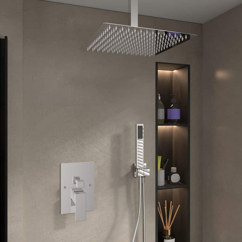 BWE Single-Handle 2-Spray Square High Pressure Shower Faucet - Image 4