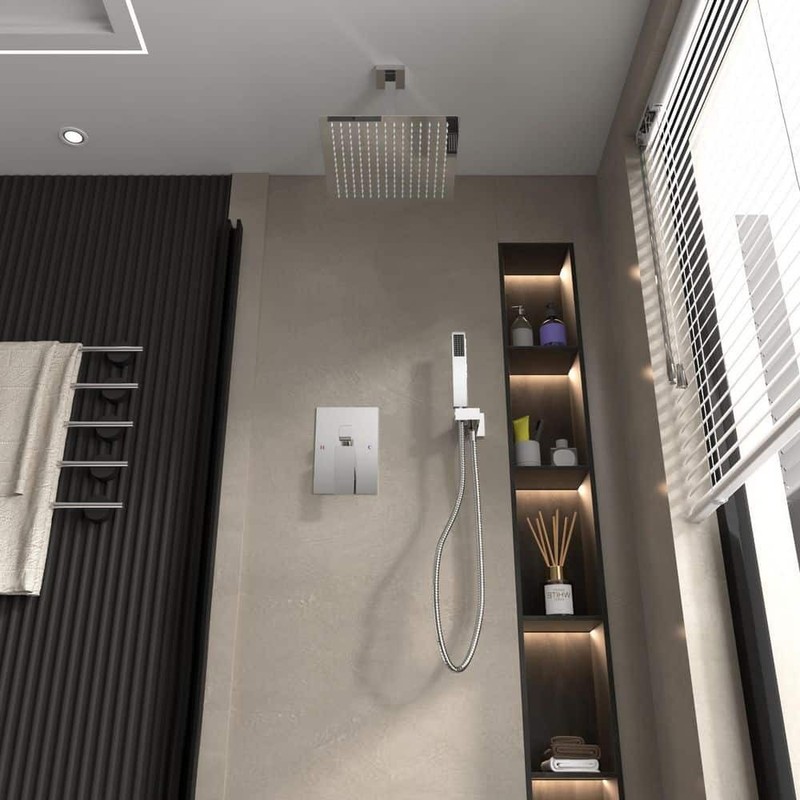 BWE Single-Handle 2-Spray Square High Pressure Shower Faucet - Image 5
