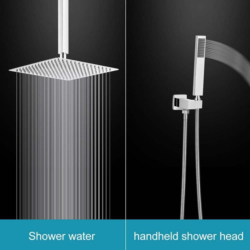 BWE Single-Handle 2-Spray Square High Pressure Shower Faucet - Image 9