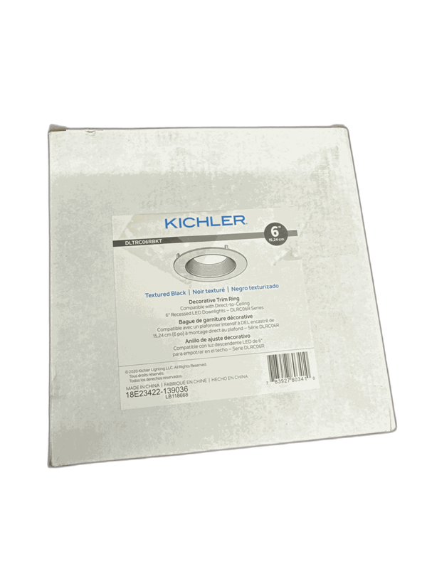 KICHLER 6 in. Round Baffle Recessed Light Trim Textured Black 1-Pack - Image 3