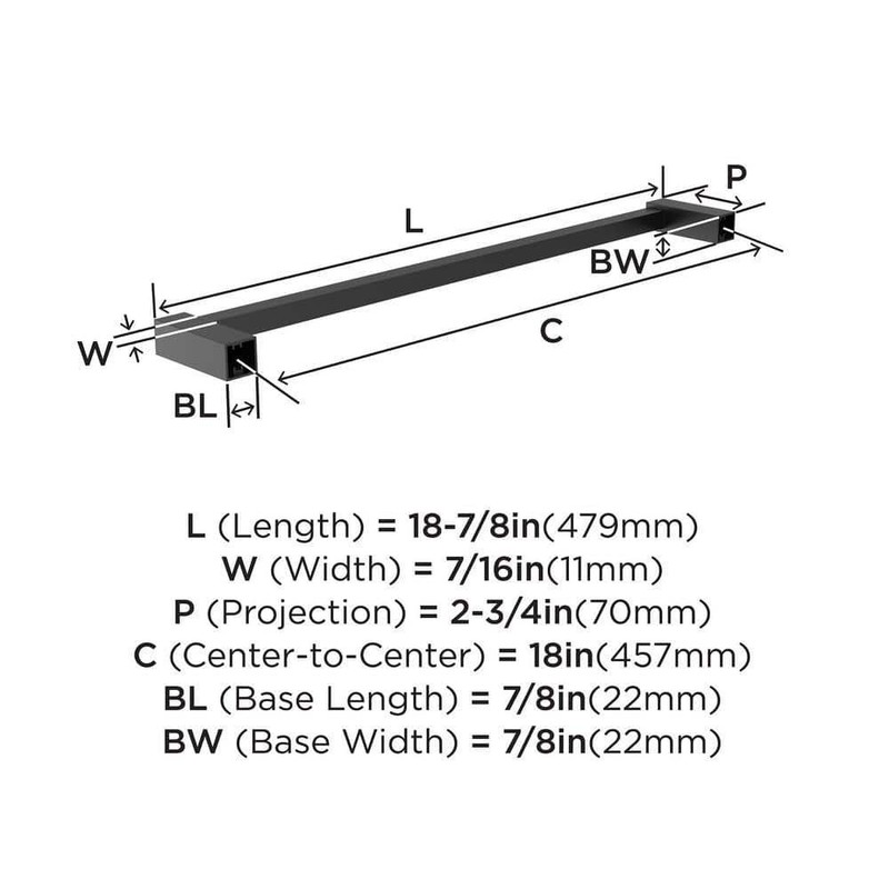 Amerock Monument 18 in. (457 mm) L Towel Bar in Matte Black - Image 6