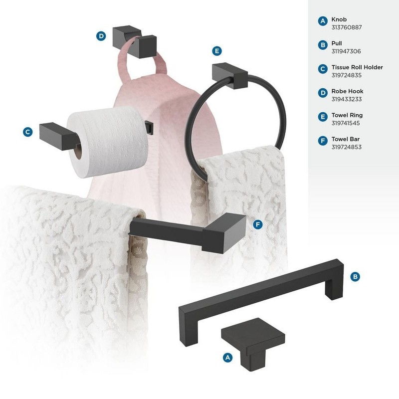 Amerock Monument 18 in. (457 mm) L Towel Bar in Matte Black - Image 10