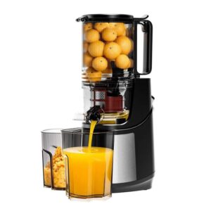 SIMZLIFE 120-Volt Slow Masticating Juicer, Cold Press Juicer w/5.12" Wide Chute