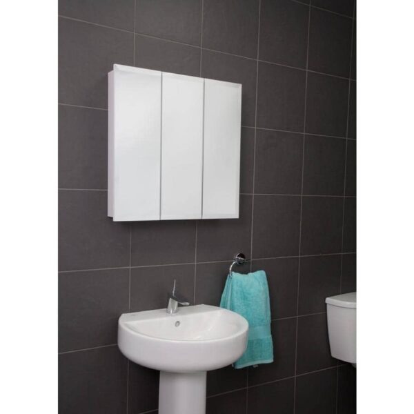 Croydex 24" W x 24" H x 5" D Frameless Tri-View Surface-Mount Medicine Cabinet