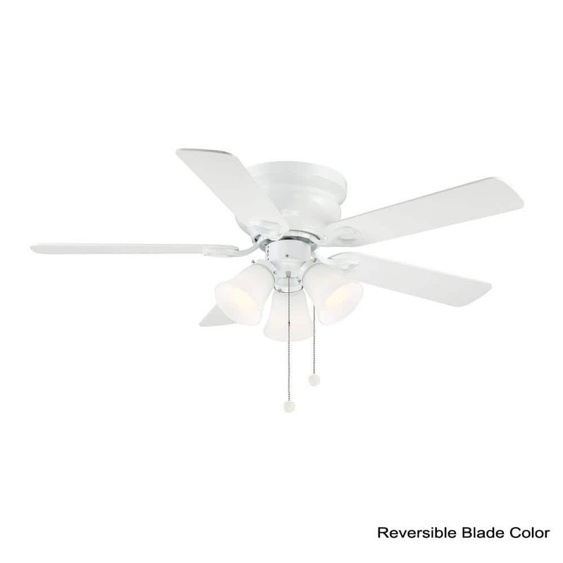 Hampton Bay Clarkston II 44 in. LED Indoor White Ceiling Fan with Light Kit - Image 4