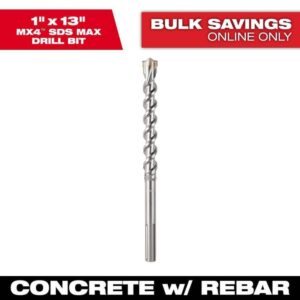 Milwaukee 1 in. x 8 in. x 13 in. 4-Cutter SDS-MAX Hammer Drill Bit