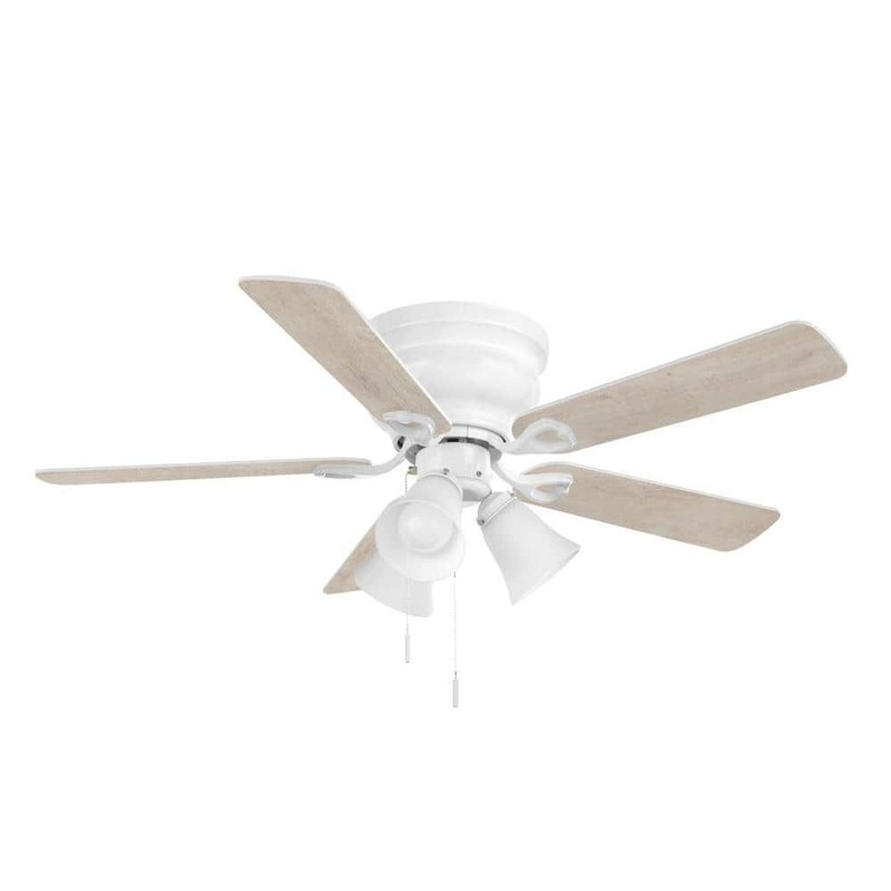 Hampton Bay Clarkston II 44 in. LED Indoor White Ceiling Fan with Light Kit - Image 5