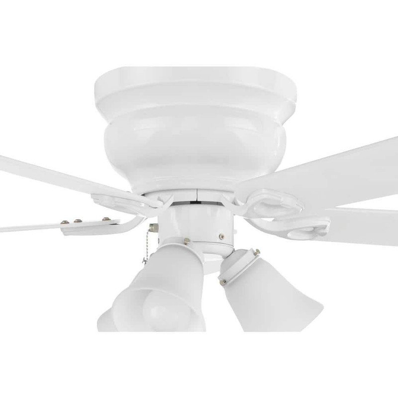 Hampton Bay Clarkston II 44 in. LED Indoor White Ceiling Fan with Light Kit - Image 6