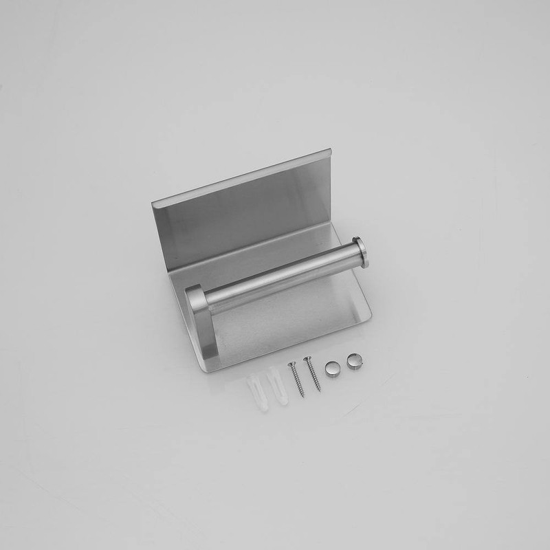 BWE Wall Mount Toilet Paper Holder with Stainless Steel Storage Shelf Anti-Rust - Image 7