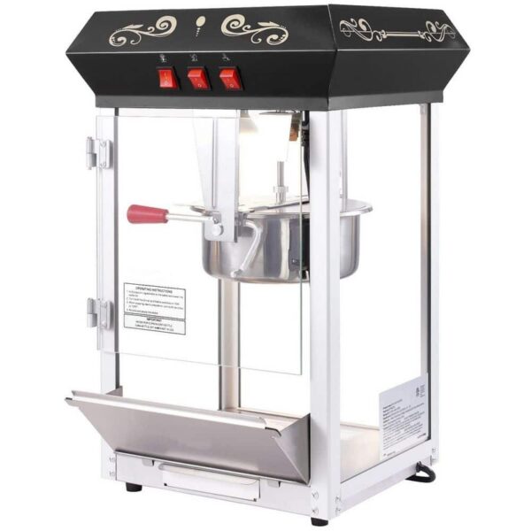 SKYSHALO Popcorn Maker, 850 W Popcorn Popper Machine, 8 oz. Kettle Makes 48-Cups