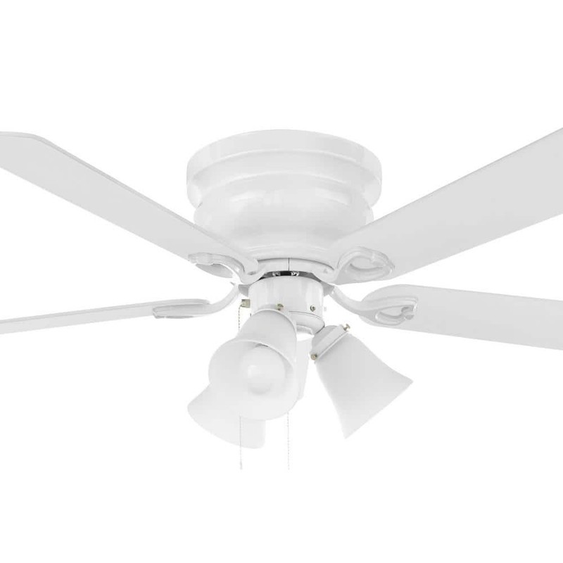 Hampton Bay Clarkston II 44 in. LED Indoor White Ceiling Fan with Light Kit - Image 7