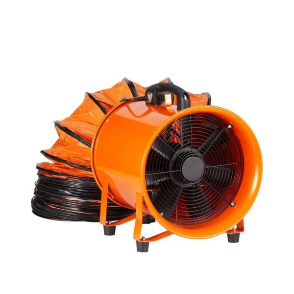 SKYSHALO 12 in. 2 Fan Speeds Blower Fan in. Orange, 16.4 ft. Hose, 585W Blower