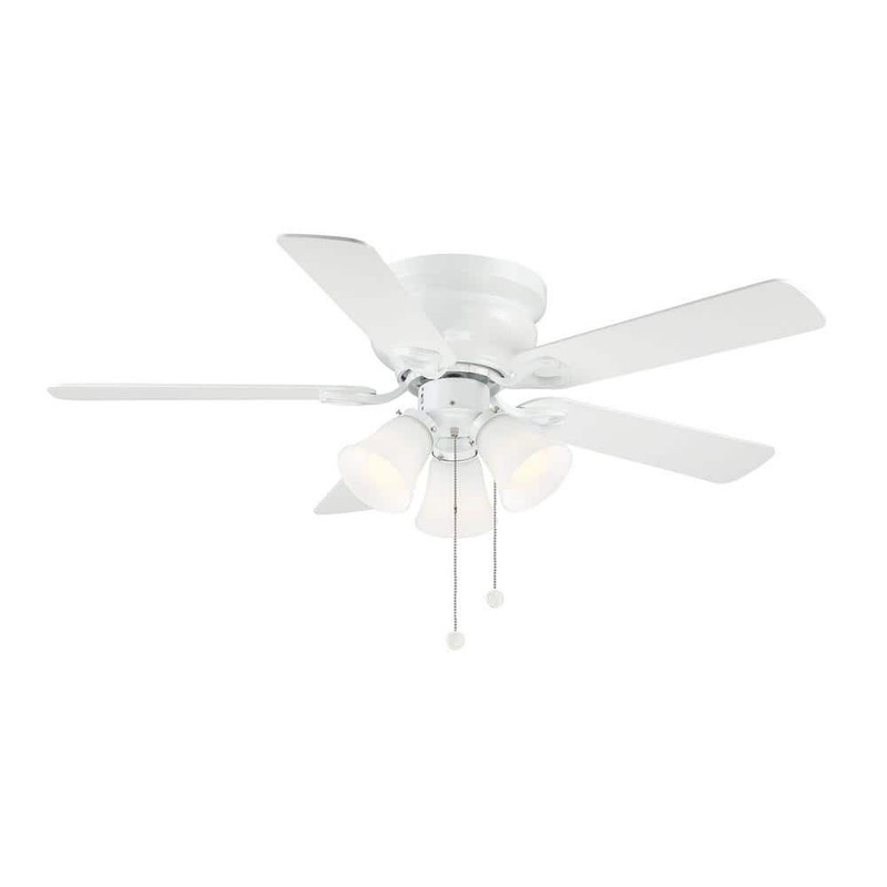 Hampton Bay Clarkston II 44 in. LED Indoor White Ceiling Fan with Light Kit - Image 10