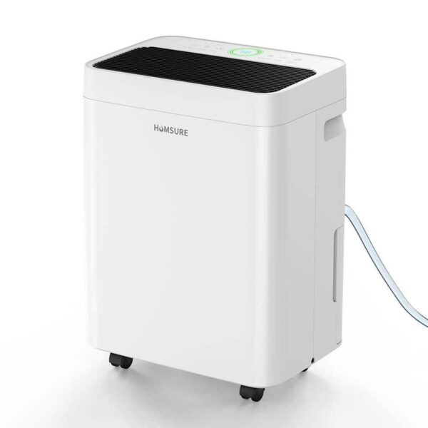 Edendirect 53 pt. 4,500 sq. ft. Dehumidifier with Drain Hose, Bucket in. White