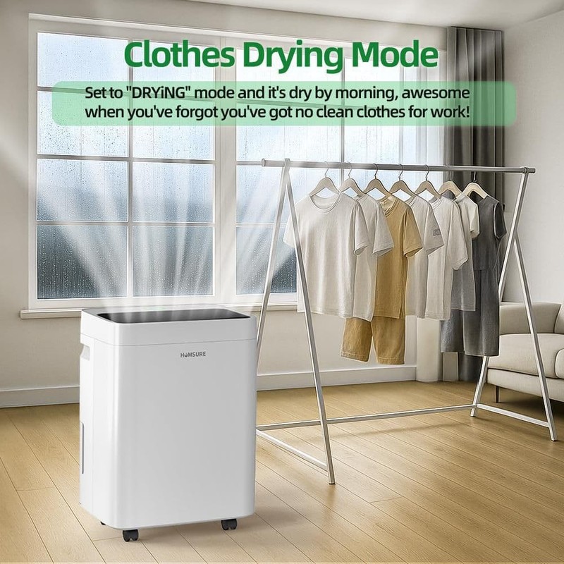 Edendirect 53 pt. 4,500 sq. ft. Dehumidifier with Drain Hose, Bucket in. White - Image 10