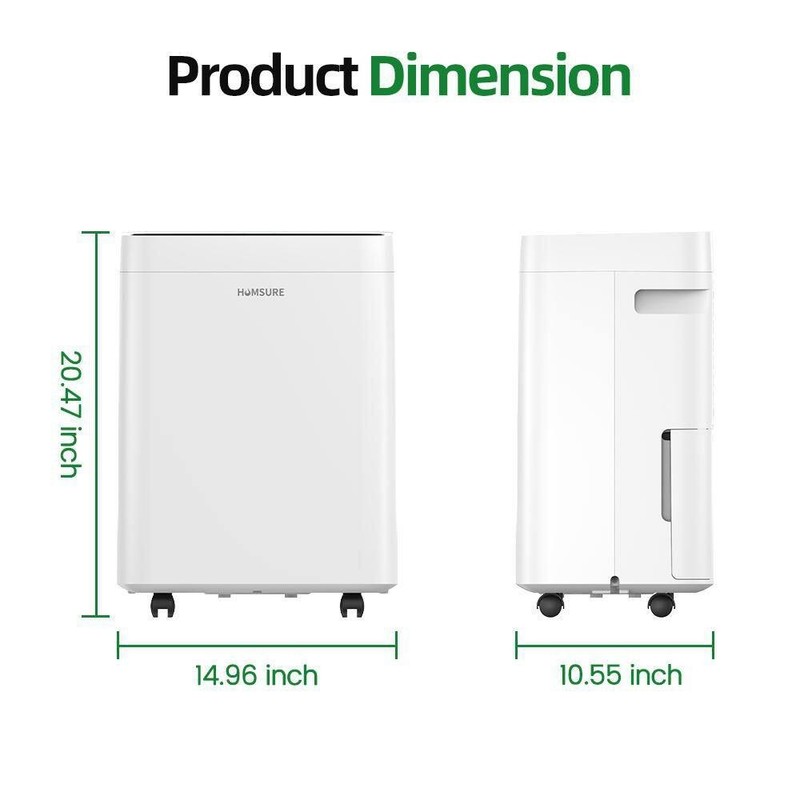 Edendirect 53 pt. 4,500 sq. ft. Dehumidifier with Drain Hose, Bucket in. White - Image 13