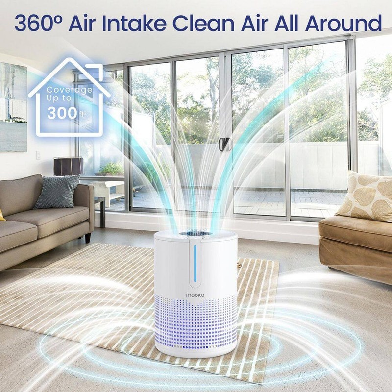 Edendirect 300 sq. ft. H13 True HEPA Personal Room Air Purifier in White, Timer - Image 4