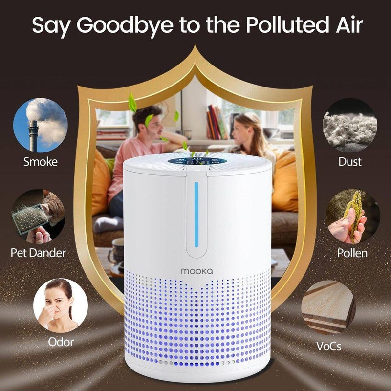 Edendirect 300 sq. ft. H13 True HEPA Personal Room Air Purifier in White, Timer - Image 5