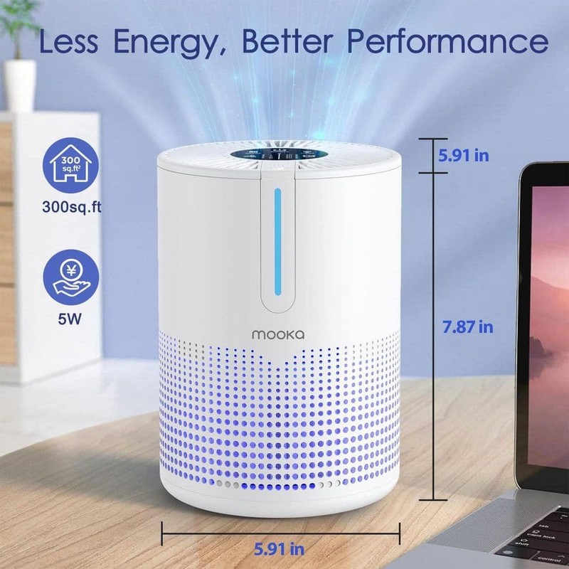 Edendirect 300 sq. ft. H13 True HEPA Personal Room Air Purifier in White, Timer - Image 6