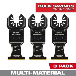 Milwaukee 1-3/8" Carbide Extreme Wood Metal Oscillating Multi Tool Blade 3 Pack