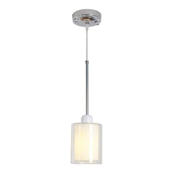 Amucolo 1-Light Chrome Nickel Glass Pendant Light, Modern Pendant Lighting