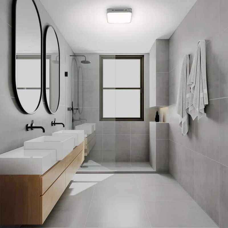 Commercial Electric 130/160 CFM Square Bathroom Exhaust Fan LED Night Light - Image 10