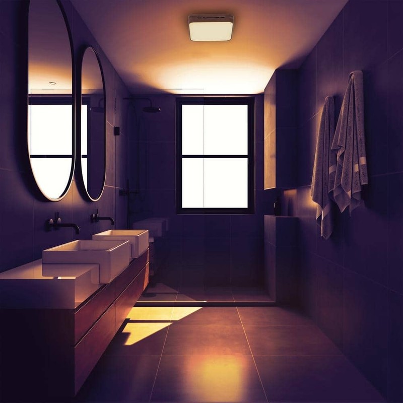 Commercial Electric 130/160 CFM Square Bathroom Exhaust Fan LED Night Light - Image 11