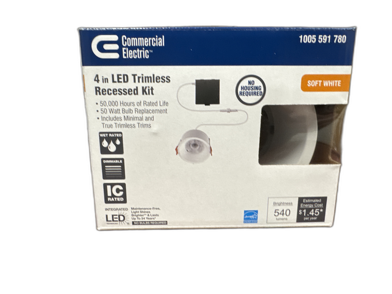 CE Trimless Integrated LED 4 in Round Canless Recessed Light, White Soft White - Image 11