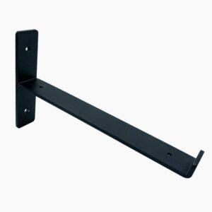 HARDWOOD REFLECTIONS 12 in. Black T-Shaped Steel Shelf Bracket