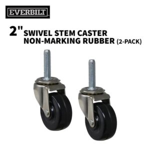 Everbilt 2 in. Black Soft Rubber and Steel Swivel Threaded Stem Casters 8PK