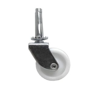 Everbilt 1 5/8" White Plastic&Steel Swivel Stem Casters 50 lb. Load Rating 8 PK