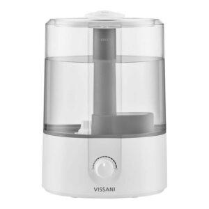 Vissani 1 Gal Ultrasonic Humidifier Cool Mist 360 Dual Nozzle for Medium Room
