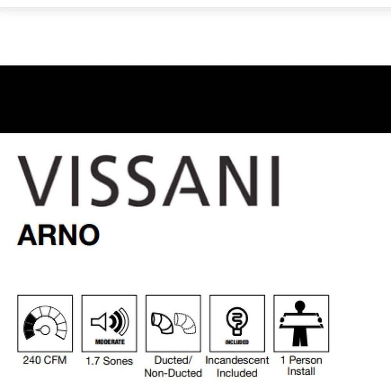 Vissani Arno 30 in 240 CFM Under Cabinet Range Hood Stainless Steel w Light - Image 9