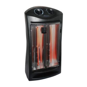 living zone 1500-Watt Black Electric Tower Quartz Infrared Space Heater