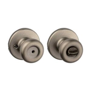 Kwikset Tylo Antique Brass Bed/Bath Door Knob Featuring Microban Antimicrobial