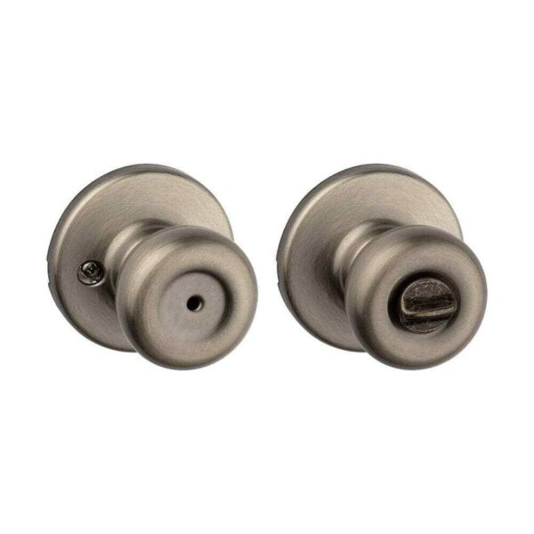Kwikset Tylo Antique Brass Bed/Bath Door Knob Featuring Microban Antimicrobial