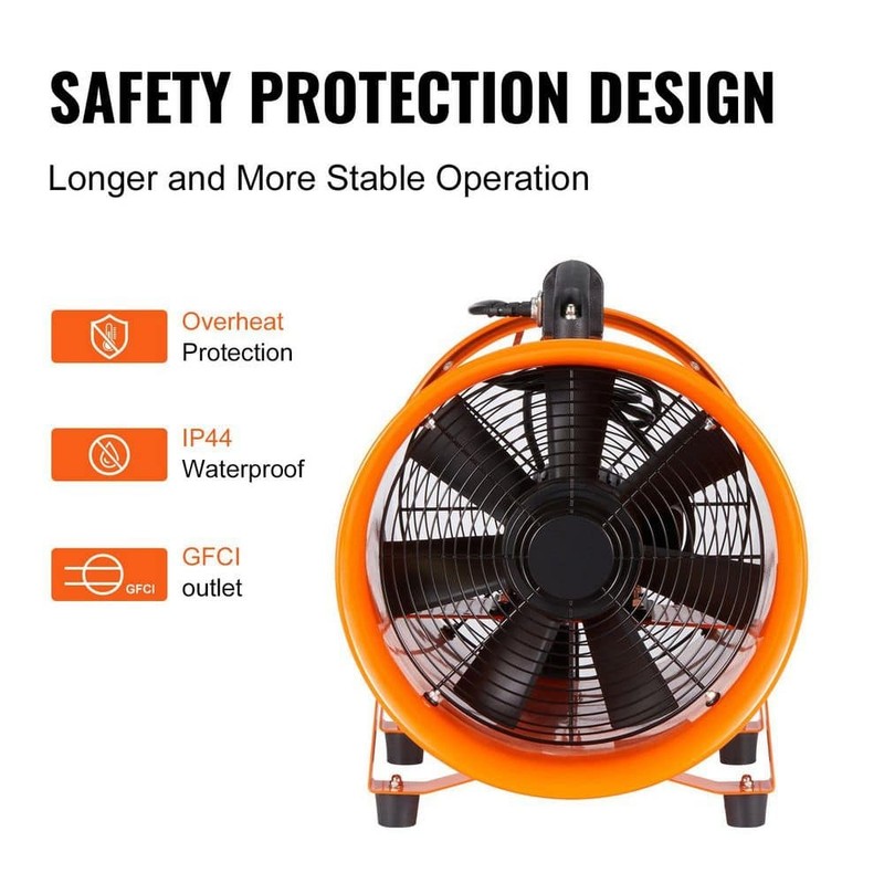 SKYSHALO 12 in Portable Ventilator 2 Speed 560W Industrial Blower 2894 CFM - Image 5